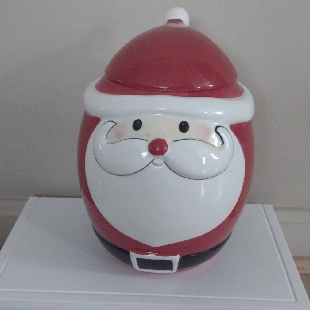 Jolly Santa Cookie Jar Magenta NWT 9" Tall